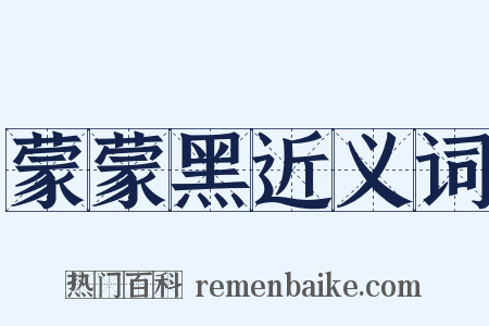 蒙蒙黑近义词是什么意思的图片